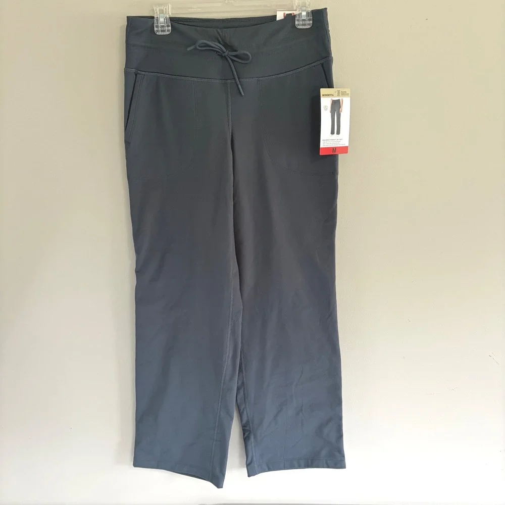 Mondetta High Rise Straight Leg Pants Gray Recycled Polyester Spandex Medium